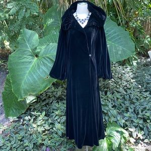 Vtg Velvet Puff Sleeve Opera Coat Antique Silk 20s